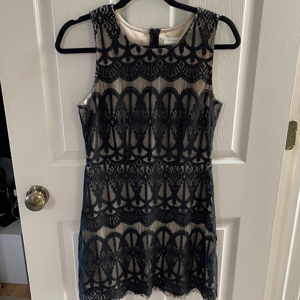 Blu Pepper Black Lace Mini Dress